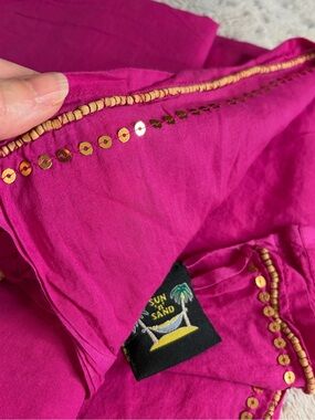 Sun & Sand Fuchsia Sequin Embellished Sarong #1092
